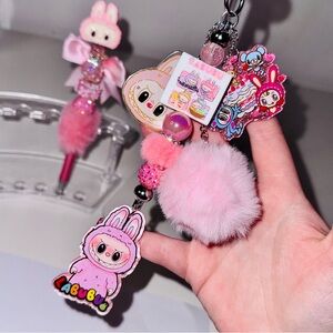 Labubu Pen & Bag Charm Set